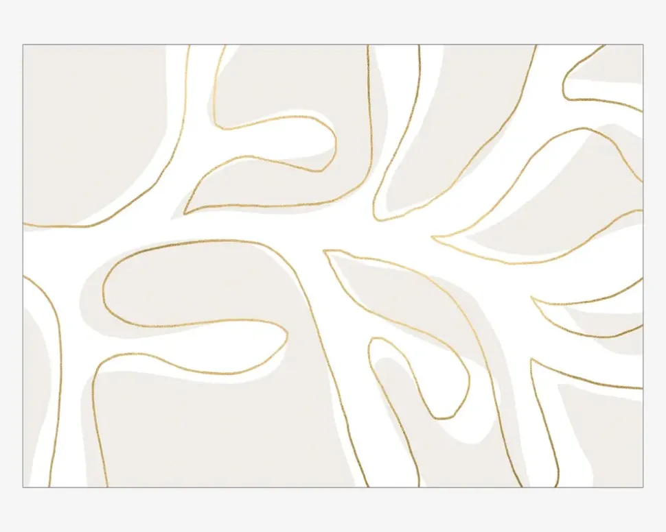 Abstract Twig White And Gold A5