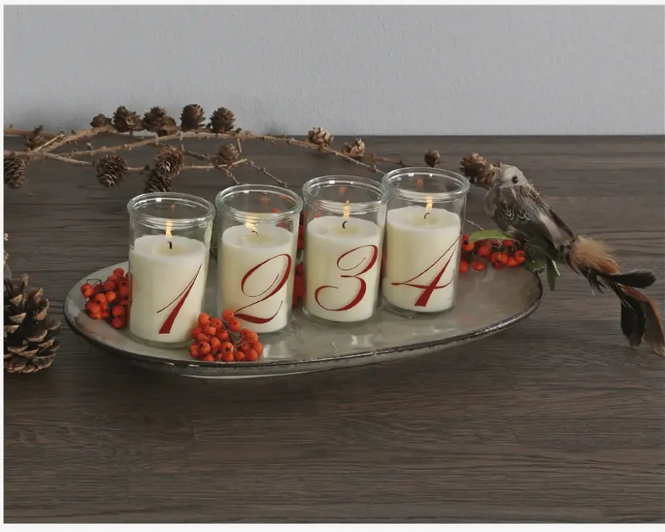 Adventslys Hvid H.10 cm