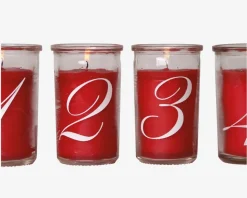 Adventslys Rød H.10 cm