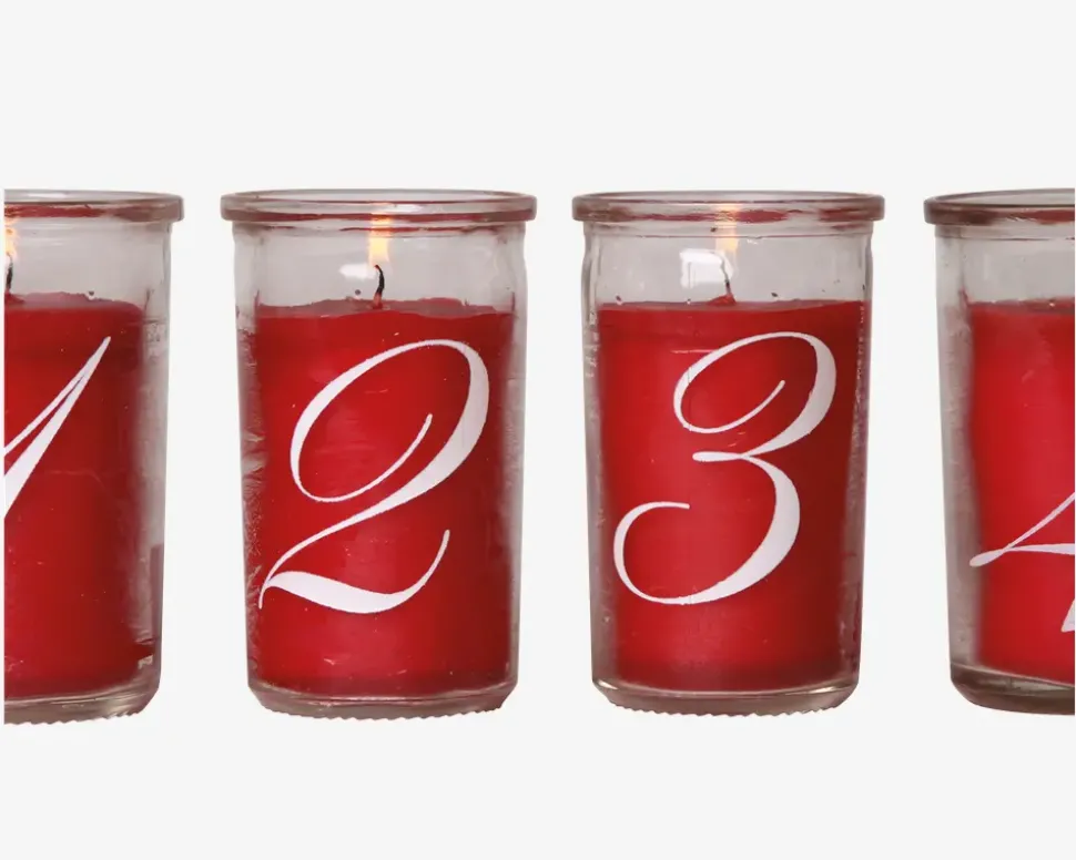 Adventslys Rød H.10 cm