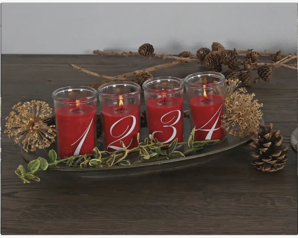 Adventslys Rød H.10 cm