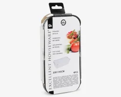 Alubakke Med Låg 20x11x5 cm 4 Stk.