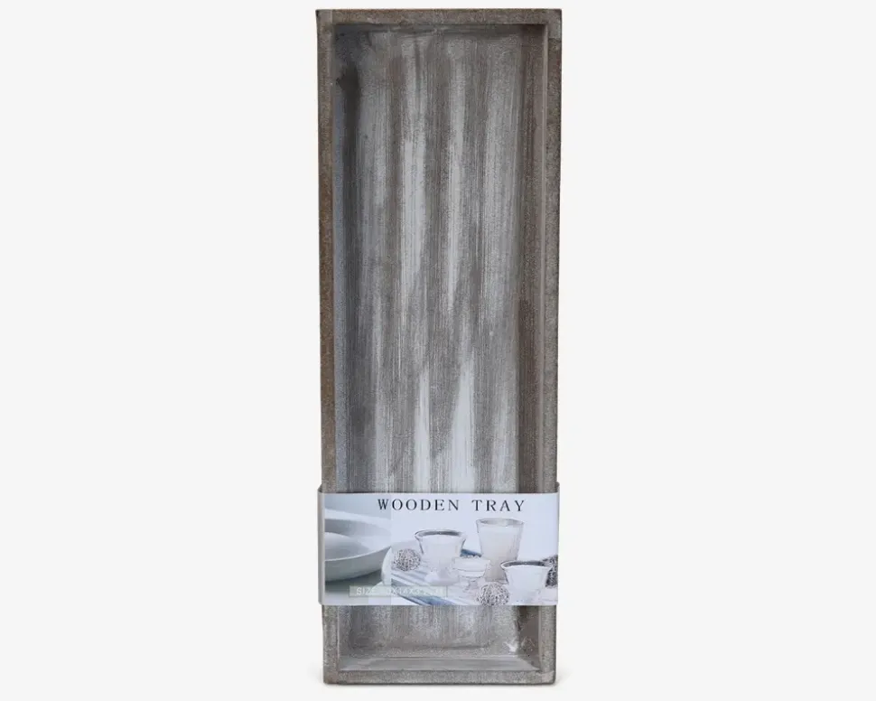 Bakke grå træ 40x14x3,2 cm