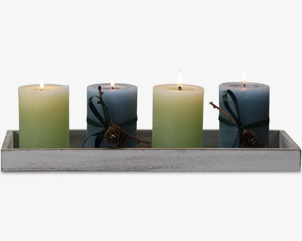 Bakke grå træ 40x14x3,2 cm