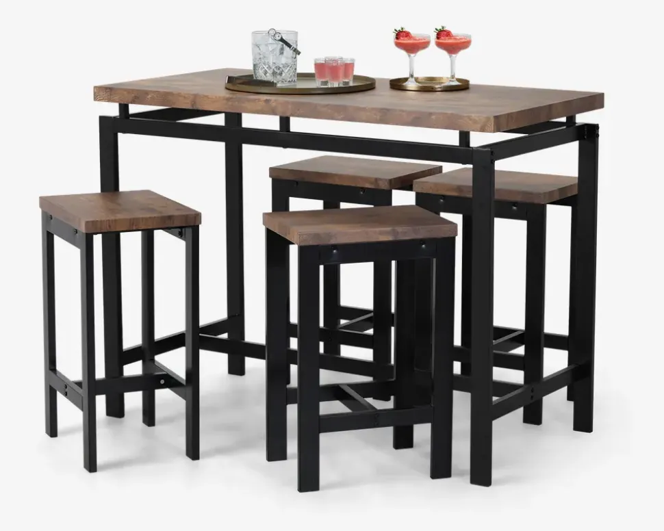 Barsæt bord + 4 barskamler