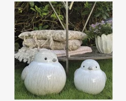 Bertha keramik fugl hvid H.18,5 cm