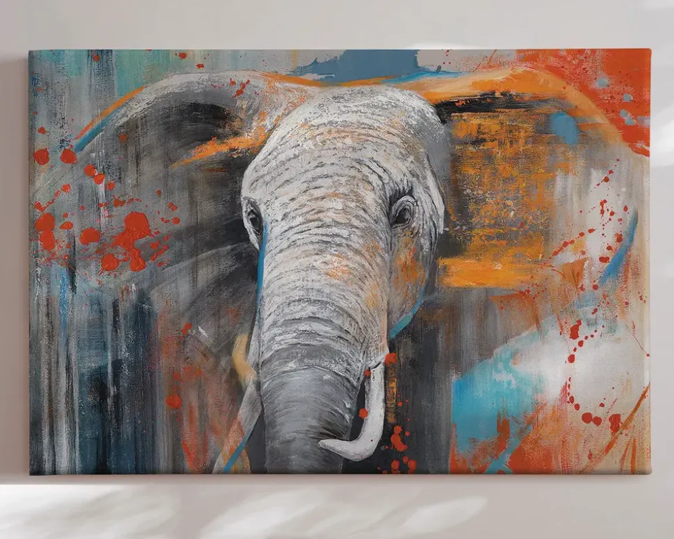 Billede Grunge elephant 80x120 cm