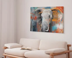 Billede Grunge elephant 80x120 cm
