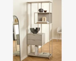 Bogreol Seaford grå m/skuffer