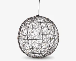 Bold med LED sort metal Ø.25 cm