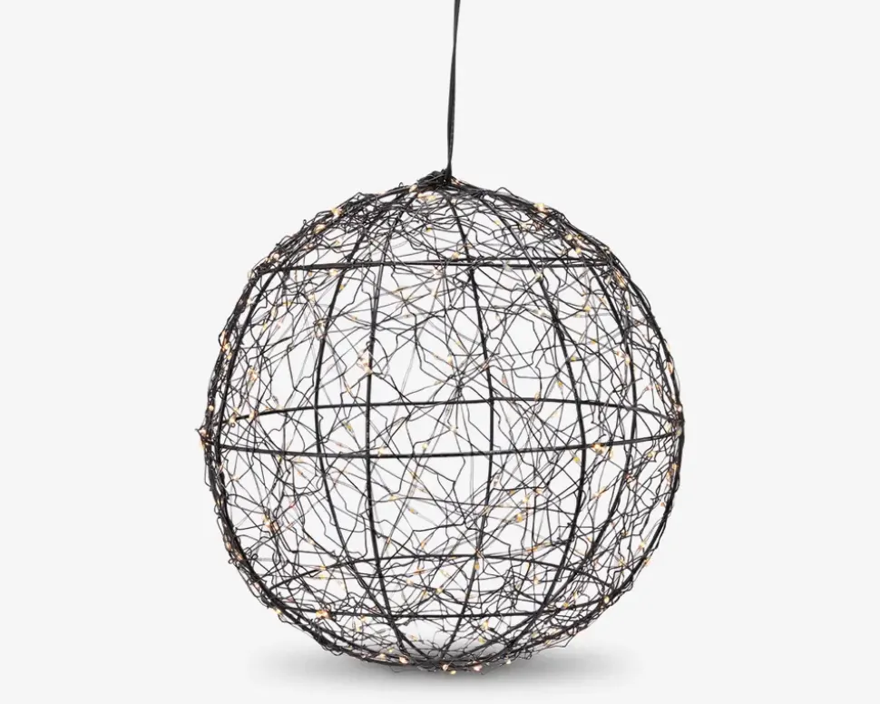 Bold med LED sort metal Ø.25 cm