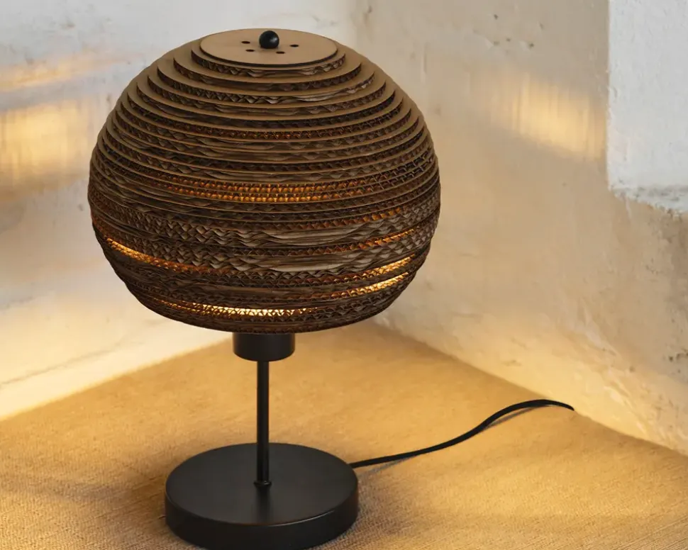 Bordlampe Ball genanvendt pap H.38,5 cm