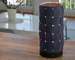 Bordlampe filt vævet grå H.26 cm
