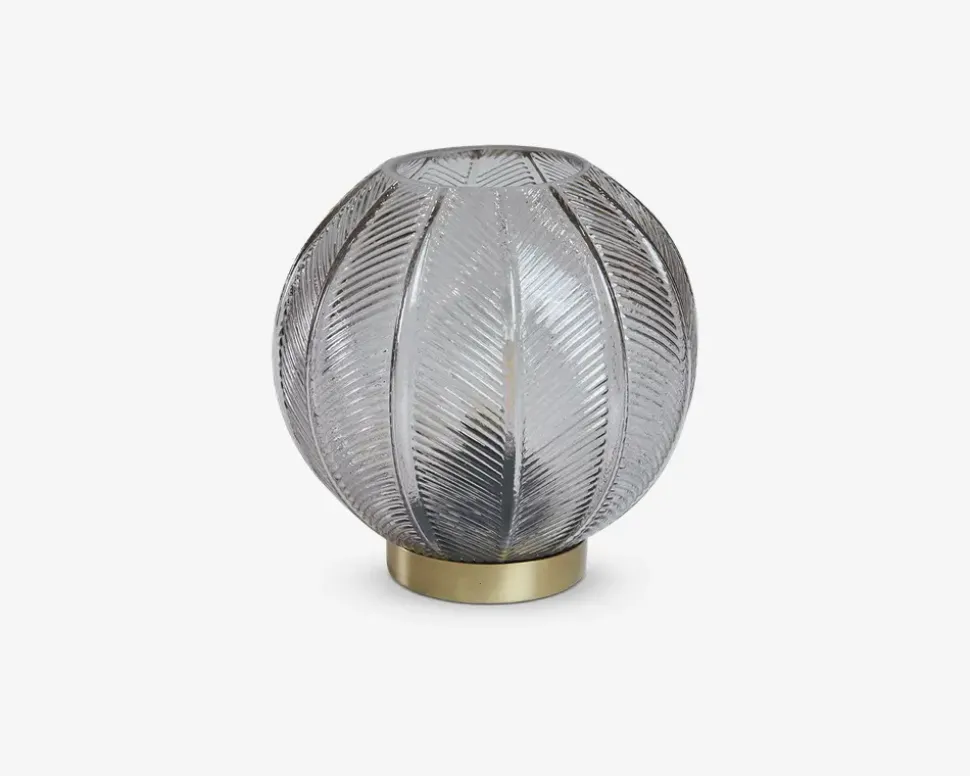 Bordlampe LED Glas Grå Ø.15 cm