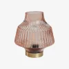 Bordlampe LED Glas Rose 10x15 cm