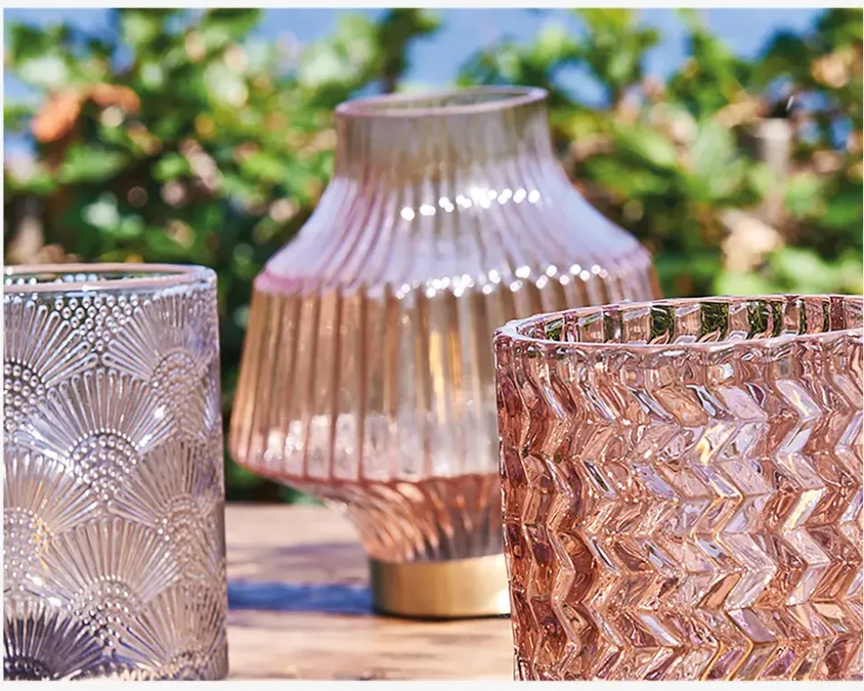 Bordlampe LED Glas Rose 10x15 cm