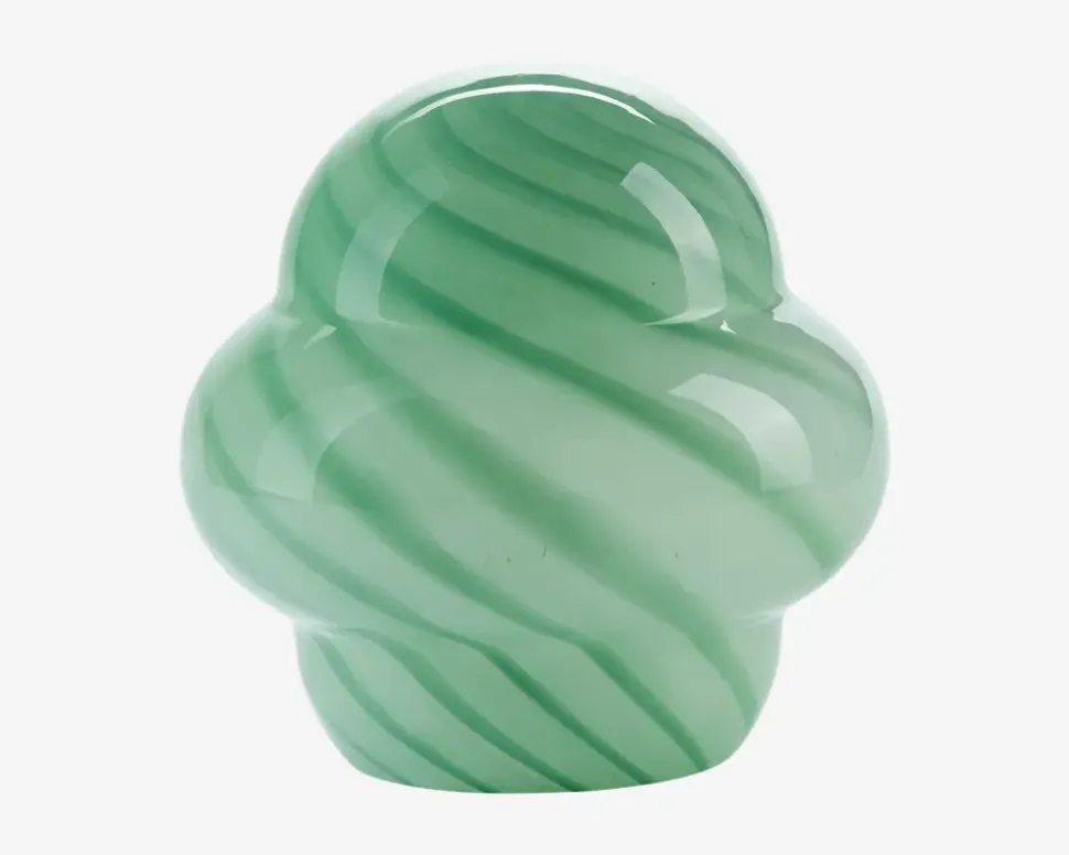 Bordlampe Stribet Grøn H.22 cm