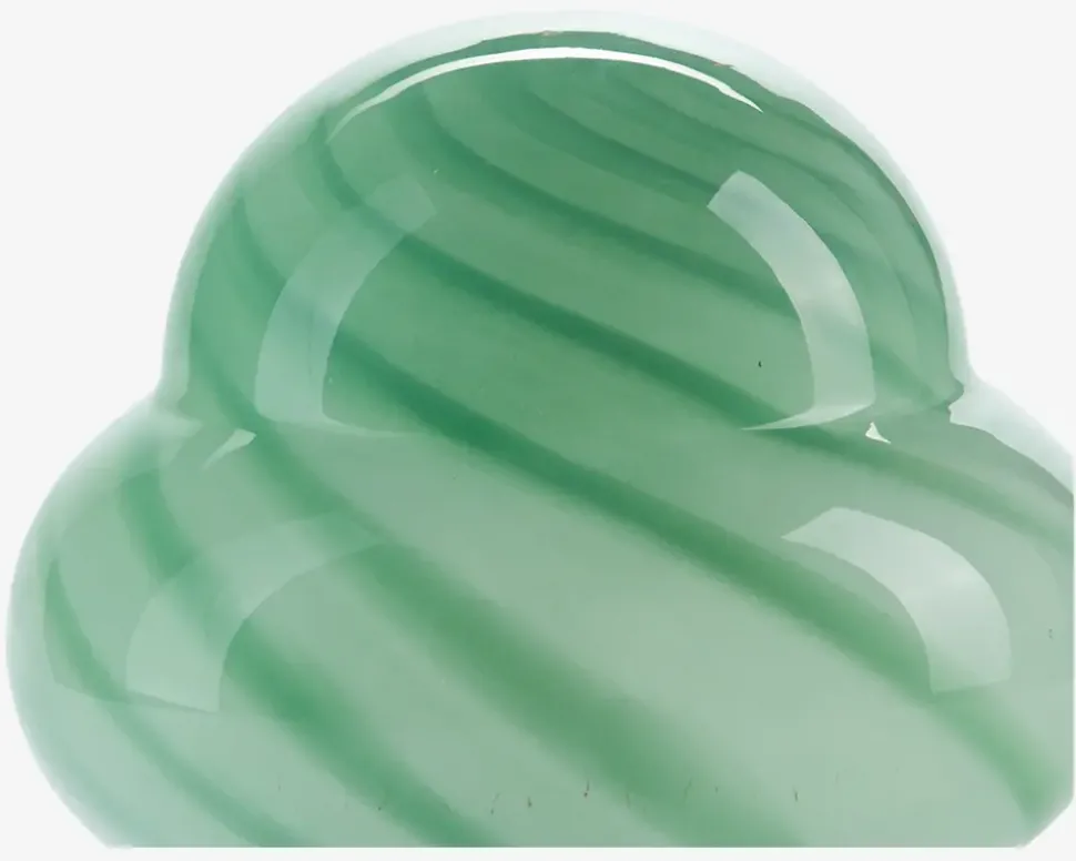 Bordlampe Stribet Grøn H.22 cm