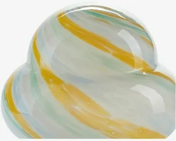 Bordlampe Stribet Gul/Hvid H.22 cm