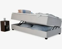 Boxmadras med magasin 90 x 200 cm beige