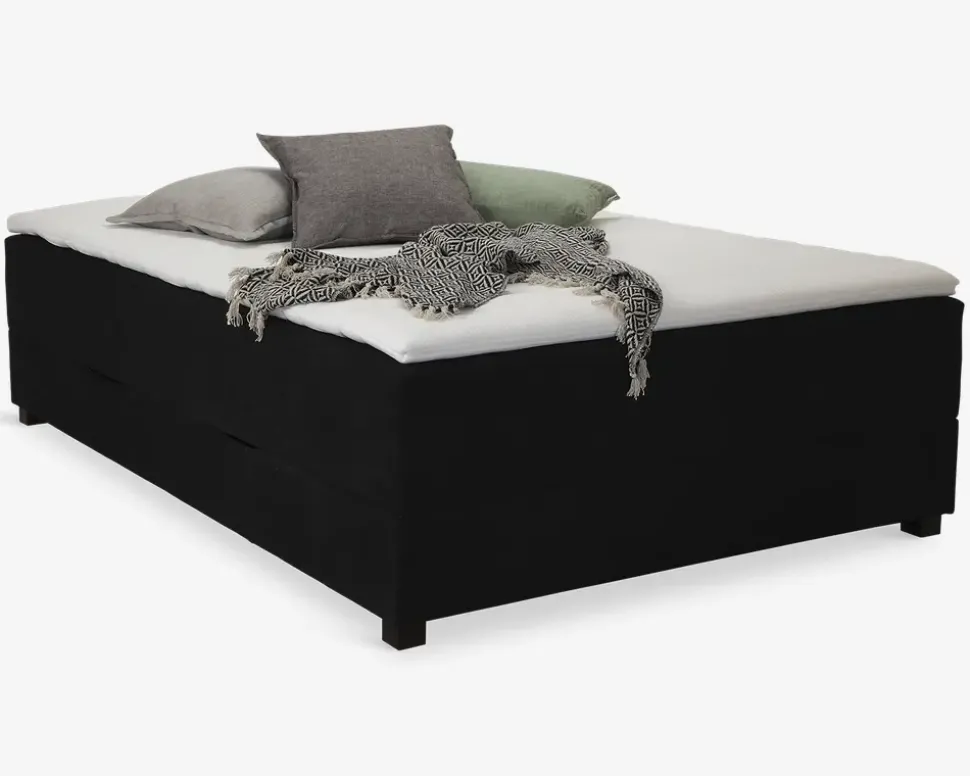 Boxmadras med magasin 140 x 200 cm sort