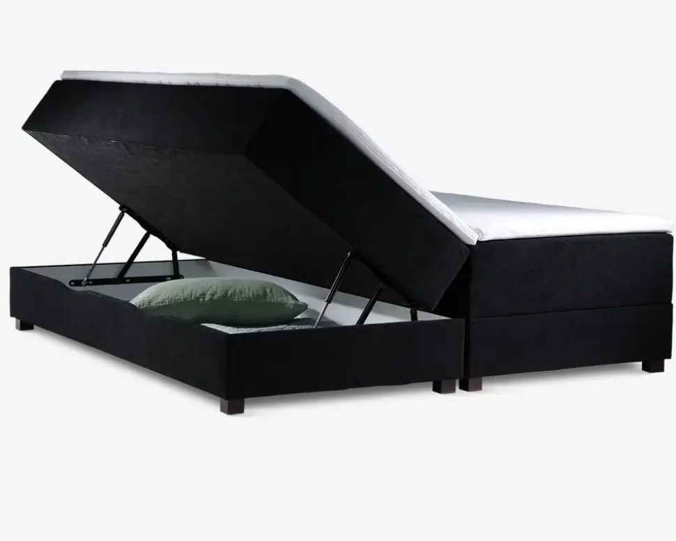 Boxmadras med magasin 180 x 200 cm sort