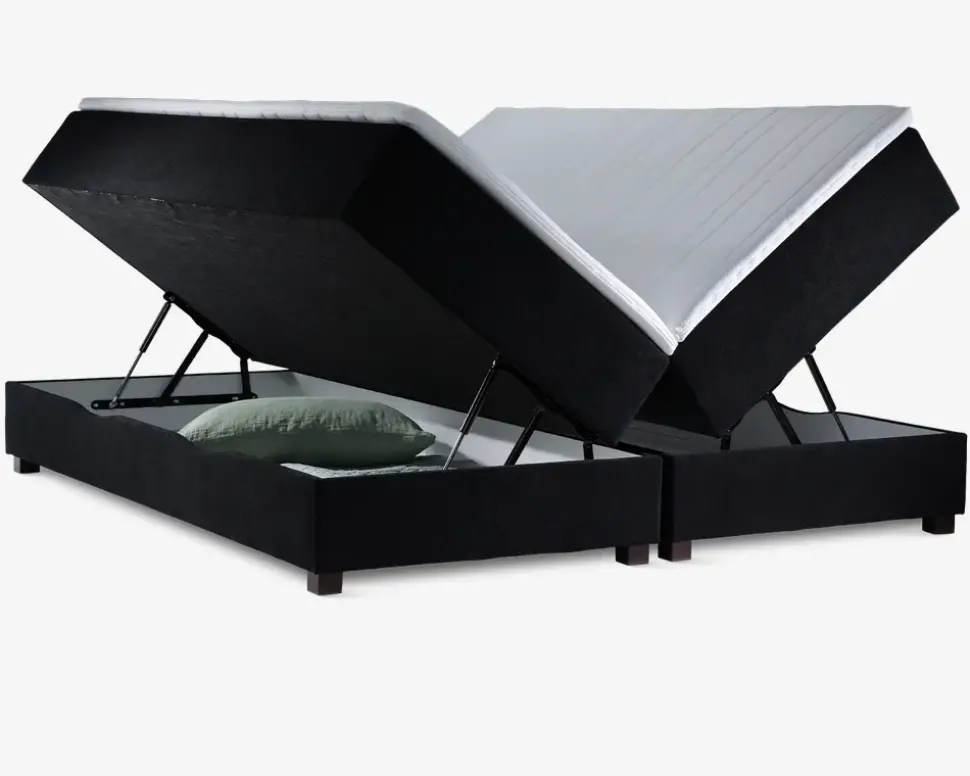 Boxmadras med magasin 180 x 200 cm sort