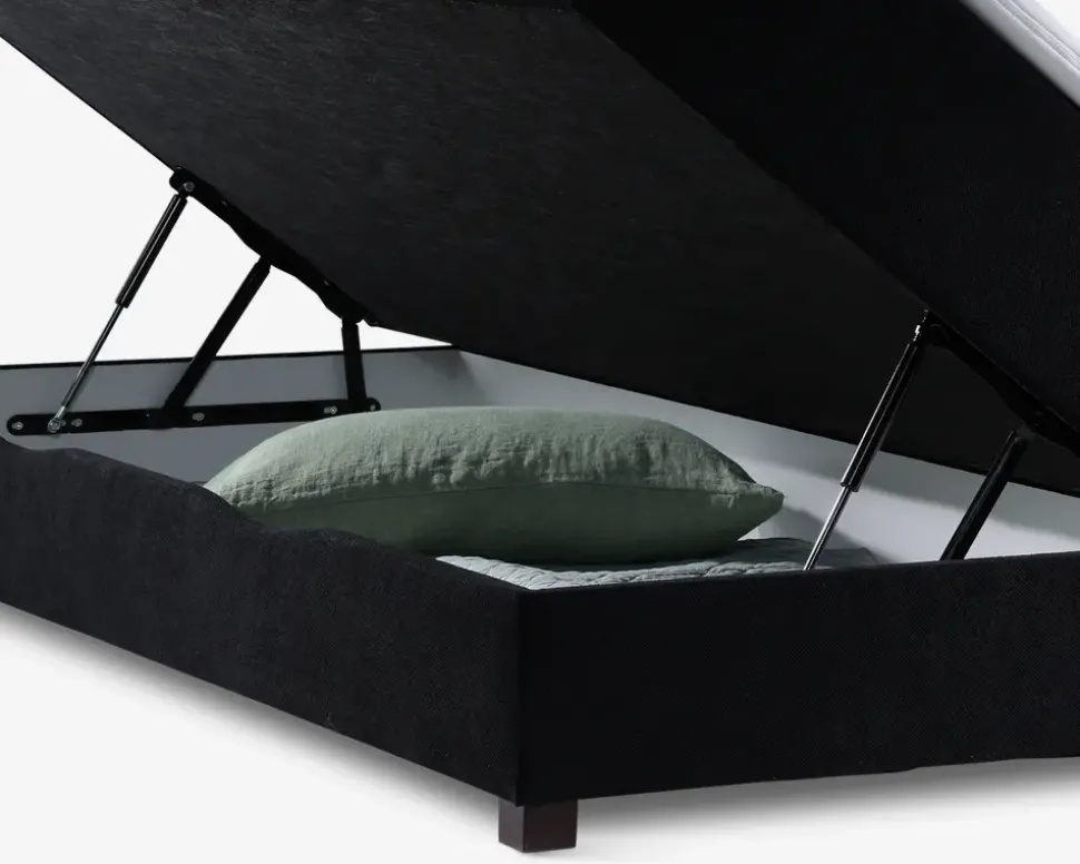 Boxmadras med magasin 180 x 200 cm sort