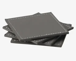 Coaster Grå PU 4 Stk. 10x10 cm