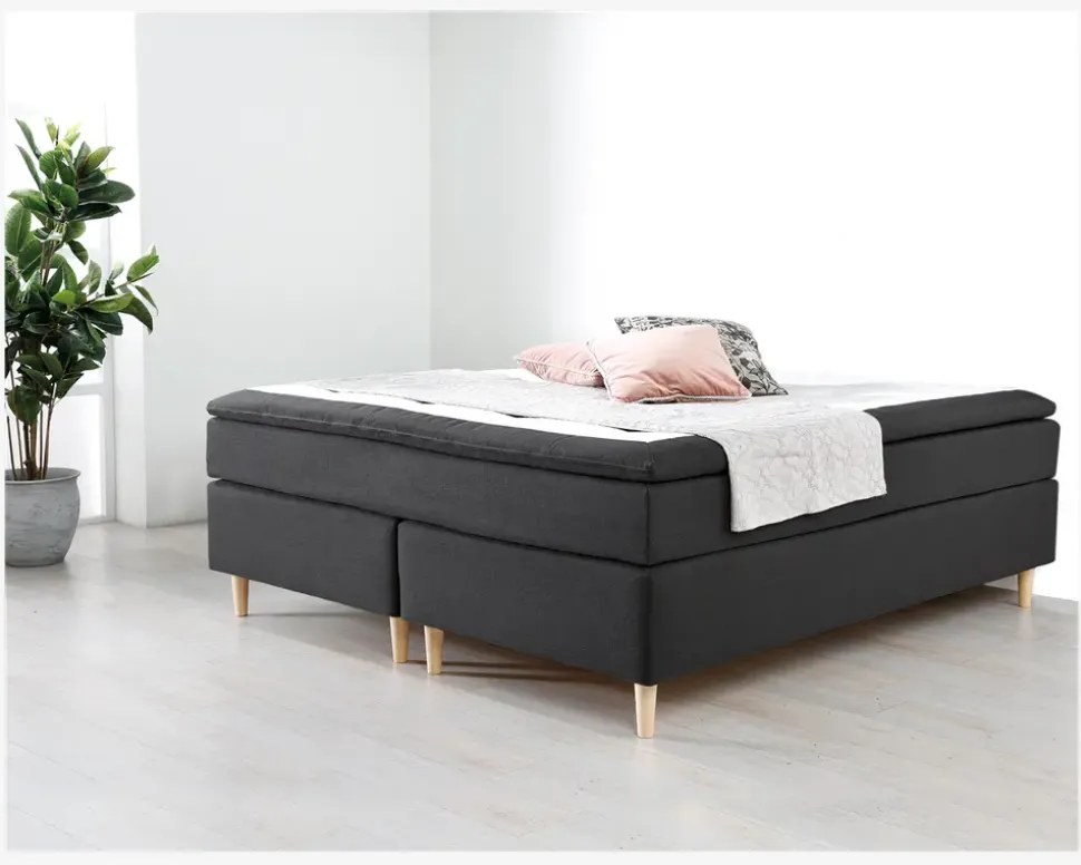 Continentalseng grå 180 x 200 cm