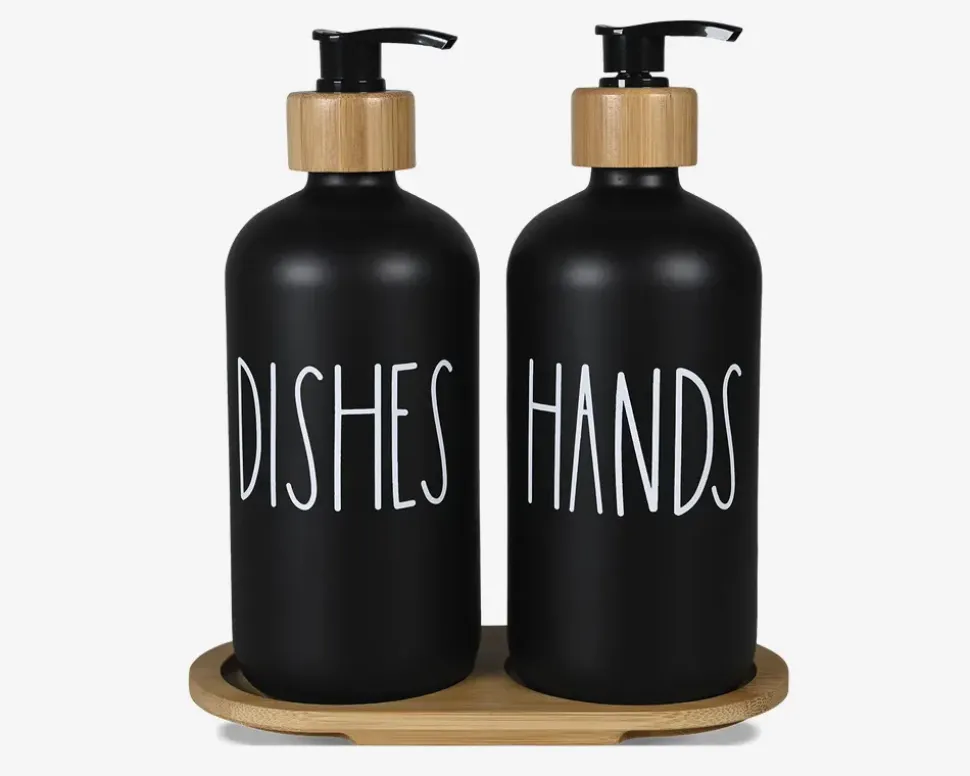 Dispensersæt sæbe/opvask sort