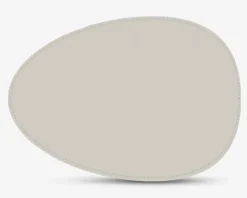 Dækkeserviet oval lys grå pu 42x33 cm