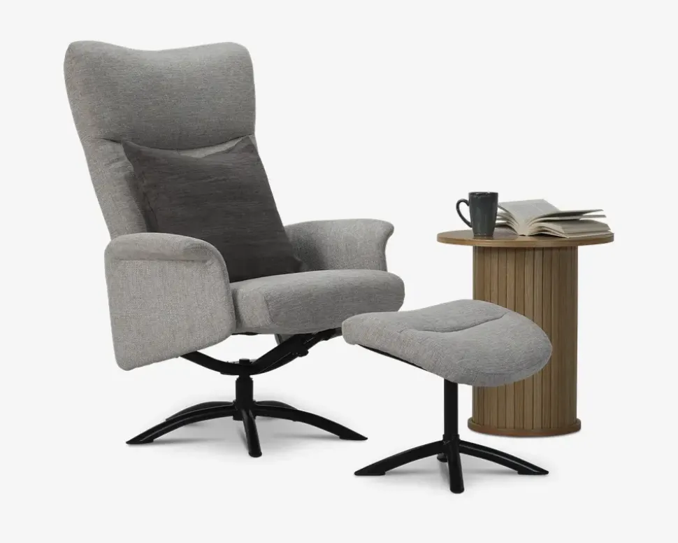 Drejestol Inkl. Fodskammel Beige