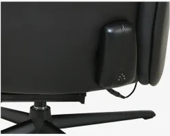 Drejestol m/Indbygget Fodskammel Sort Læder