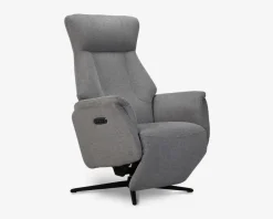 Drejestol m/Indbygget Fodskammel grå