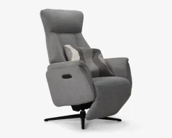 Drejestol m/Indbygget Fodskammel grå