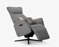 Drejestol m/Indbygget Fodskammel grå