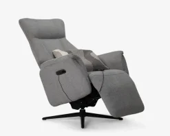 Drejestol m/Indbygget Fodskammel grå