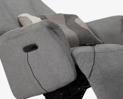 Drejestol m/Indbygget Fodskammel grå