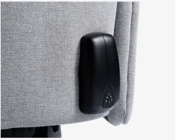 Drejestol m/indbygget fodskammel grå stof