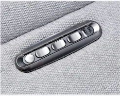 Drejestol m/indbygget fodskammel grå stof