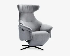 DREJESTOL M/SKAM GRÅ STOF/SORT