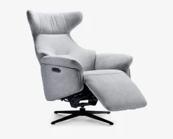 DREJESTOL M/SKAM GRÅ STOF/SORT