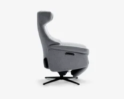 DREJESTOL M/SKAM GRÅ STOF/SORT