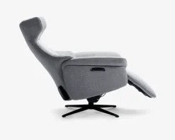 DREJESTOL M/SKAM GRÅ STOF/SORT