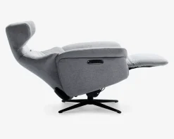 DREJESTOL M/SKAM GRÅ STOF/SORT