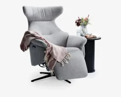 DREJESTOL M/SKAM GRÅ STOF/SORT