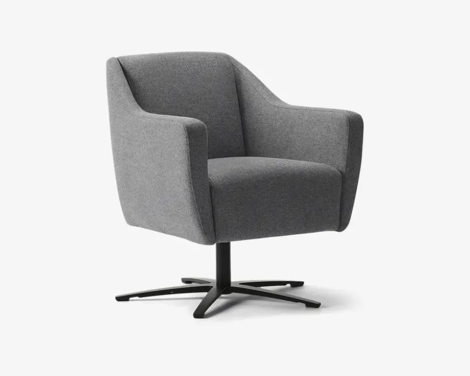 Drejestol Rate stof grå