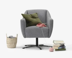 Drejestol Rate stof grå