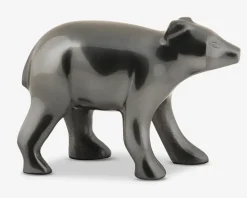 Figur bjørn koksgrå metal H.10,5 cm